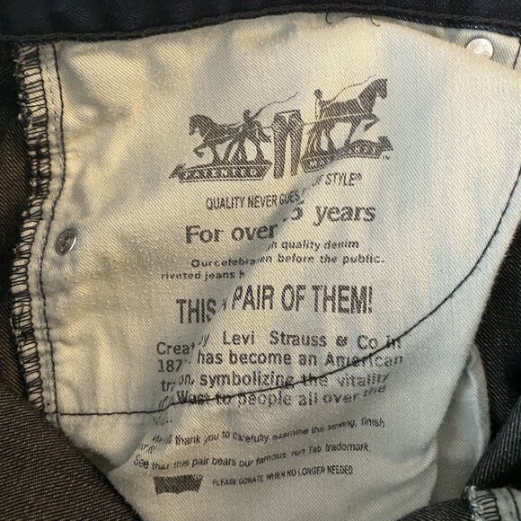 LEVIS 505 Women’s Jean Shorts 34 Fraying Denim Cuffed‎ Indigo Blue Dark Wash - Picture 11 of 12